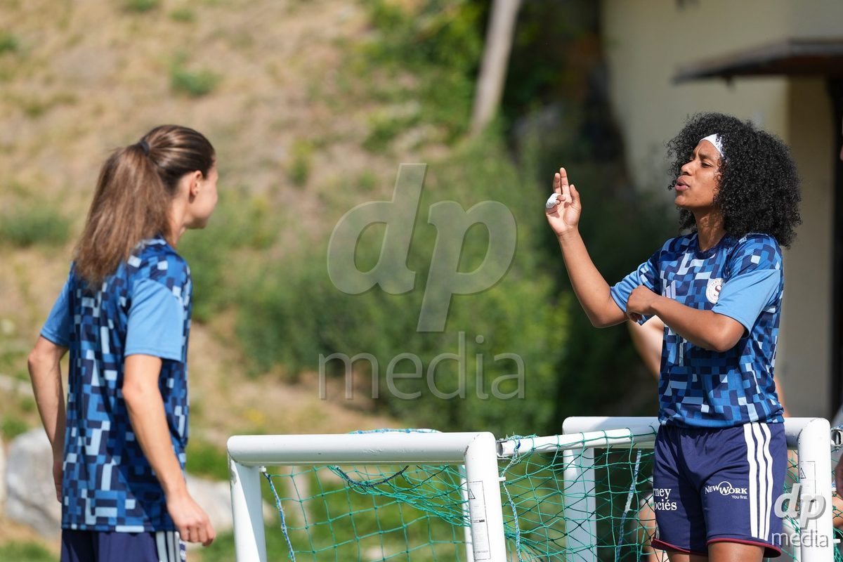 Crans-Montana, Switzerland - July 25: Cardia Mickaella Francoise Halooa (12 SFCCF) during the AXA Women's Super League match between Servette FC Chenois Feminin and FC Sion Feminin at Stade du Christ-Roi on July 25, 2026 in Crans-Montana, Switzerland.