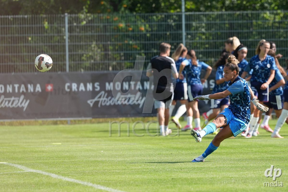 Crans-Montana, Switzerland - July 25: Le Page Manon (30 SFCCF) during the AXA Women's Super League match between Servette FC Chenois Feminin and FC Sion Feminin at Stade du Christ-Roi on July 25, 2026 in Crans-Montana, Switzerland.