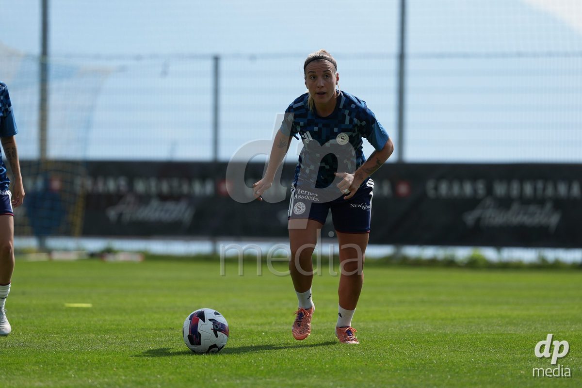 Crans-Montana, Switzerland - July 25: Gloria Marinelli (9 SFCCF) during the AXA Women's Super League match between Servette FC Chenois Feminin and FC Sion Feminin at Stade du Christ-Roi on July 25, 2026 in Crans-Montana, Switzerland.
