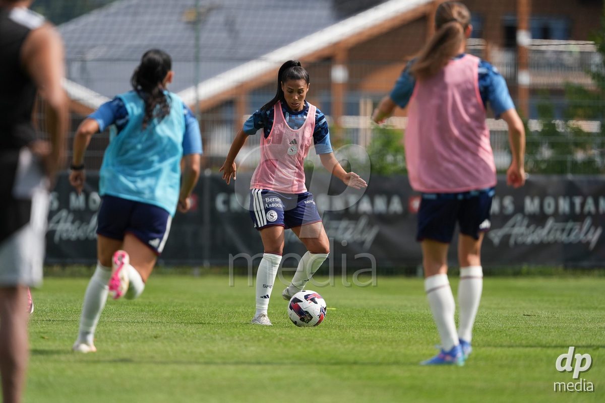 Crans-Montana, Switzerland - July 25: Daina Bourma (3 SFCCF) during the AXA Women's Super League match between Servette FC Chenois Feminin and FC Sion Feminin at Stade du Christ-Roi on July 25, 2026 in Crans-Montana, Switzerland.