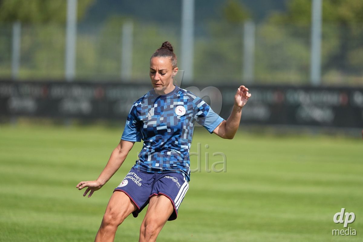 Crans-Montana, Switzerland - July 25: Serrano Castano Paula (19 SFCCF) during the AXA Women's Super League match between Servette FC Chenois Feminin and FC Sion Feminin at Stade du Christ-Roi on July 25, 2026 in Crans-Montana, Switzerland.