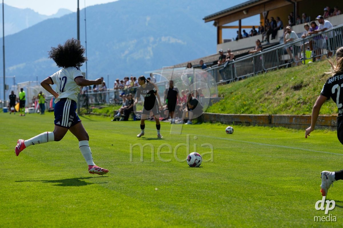 Crans-Montana, Switzerland - July 25: Cardia Mickaella Francoise Halooa (12 SFCCF) during the AXA Women's Super League match between Servette FC Chenois Feminin and FC Sion Feminin at Stade du Christ-Roi on July 25, 2026 in Crans-Montana, Switzerland.