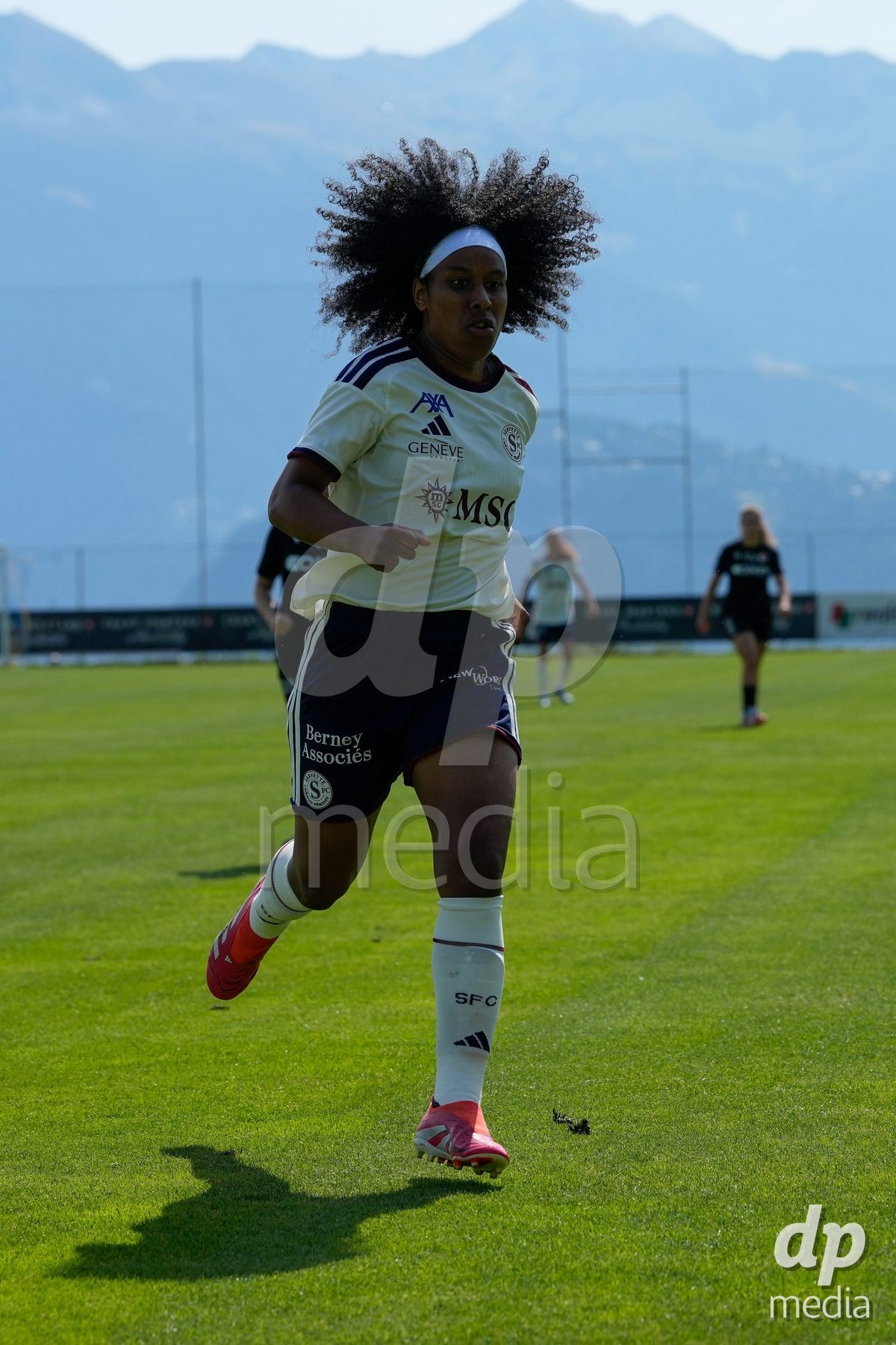 Crans-Montana, Switzerland - July 25: Cardia Mickaella Francoise Halooa (12 SFCCF) during the AXA Women's Super League match between Servette FC Chenois Feminin and FC Sion Feminin at Stade du Christ-Roi on July 25, 2026 in Crans-Montana, Switzerland.