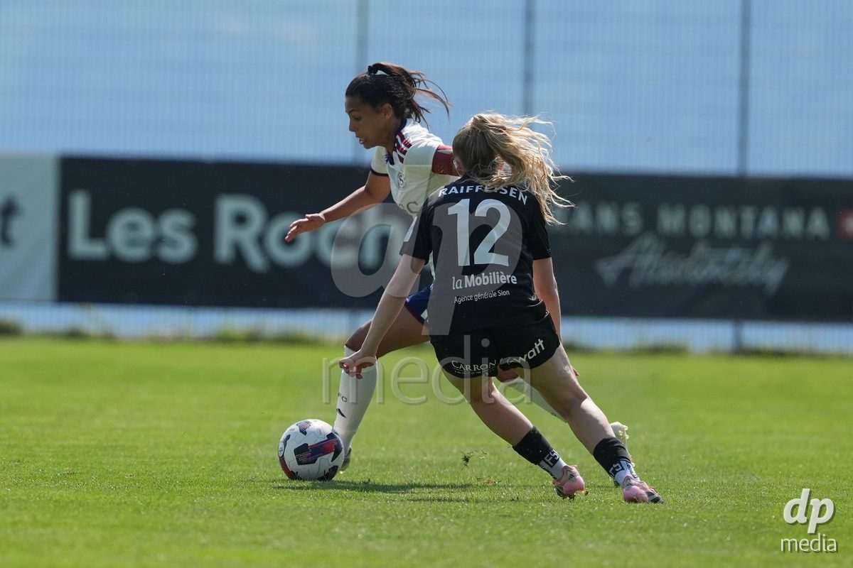 Crans-Montana, Switzerland - July 25: Daina Bourma (3 SFCCF) during the AXA Women's Super League match between Servette FC Chenois Feminin and FC Sion Feminin at Stade du Christ-Roi on July 25, 2026 in Crans-Montana, Switzerland.
