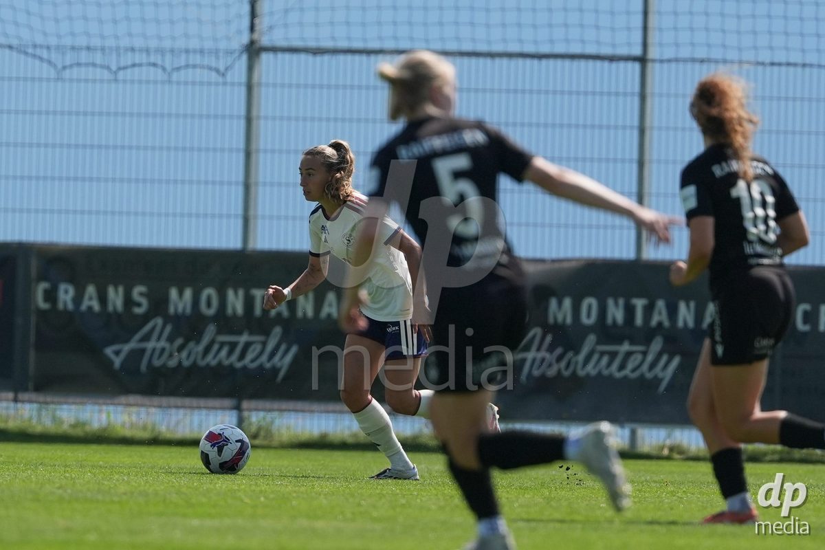 Crans-Montana, Switzerland - July 25: Carage Noemie (28 SFCCF) during the AXA Women's Super League match between Servette FC Chenois Feminin and FC Sion Feminin at Stade du Christ-Roi on July 25, 2026 in Crans-Montana, Switzerland.