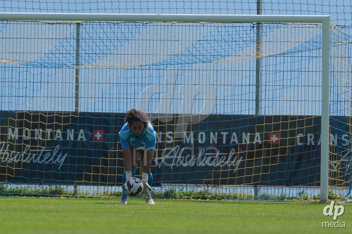 Crans-Montana, Switzerland - July 25: Weimar Jacintha Anouchka (13 SFCCF) during the AXA Women's Super League match between Servette FC Chenois Feminin and FC Sion Feminin at Stade du Christ-Roi on July 25, 2026 in Crans-Montana, Switzerland.