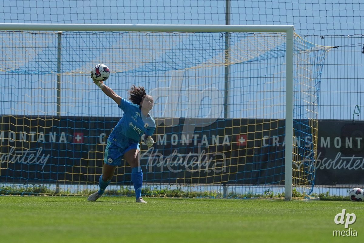Crans-Montana, Switzerland - July 25: Weimar Jacintha Anouchka (13 SFCCF) during the AXA Women's Super League match between Servette FC Chenois Feminin and FC Sion Feminin at Stade du Christ-Roi on July 25, 2026 in Crans-Montana, Switzerland.