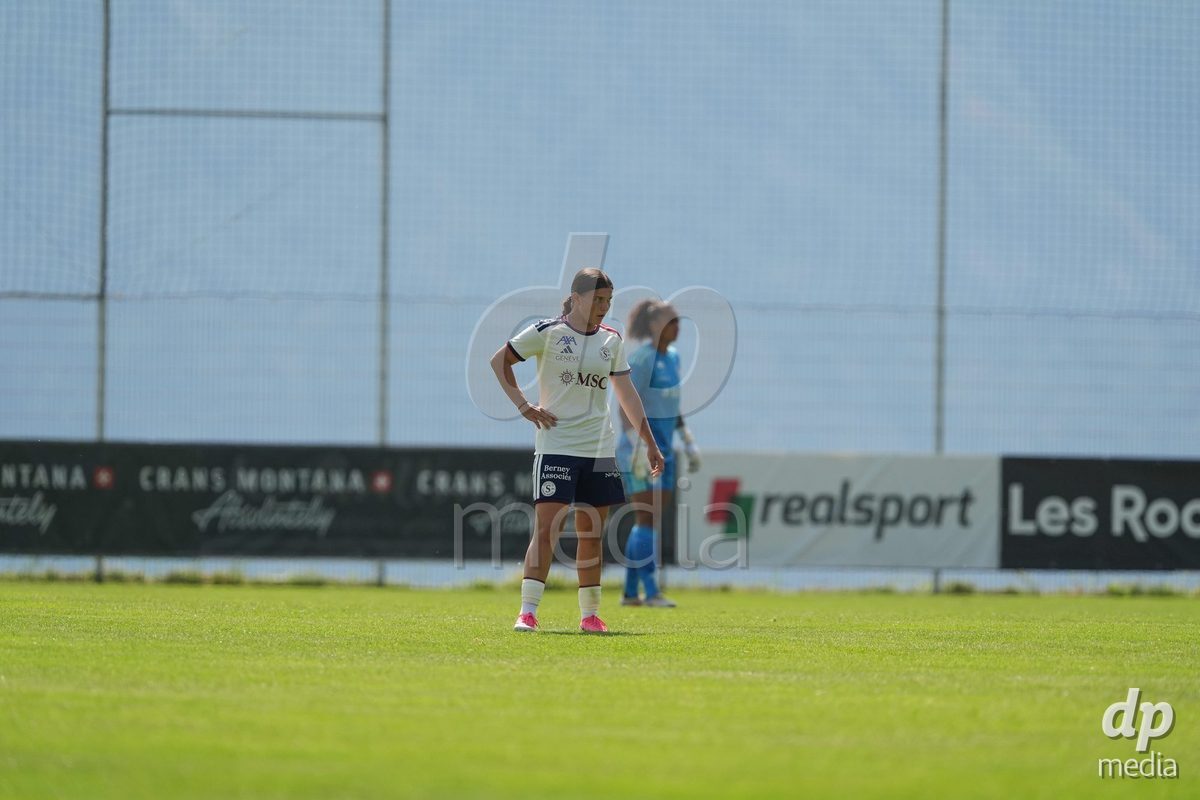 Crans-Montana, Switzerland - July 25: Chiara Wallin (20 SFCCF) during the AXA Women's Super League match between Servette FC Chenois Feminin and FC Sion Feminin at Stade du Christ-Roi on July 25, 2026 in Crans-Montana, Switzerland.