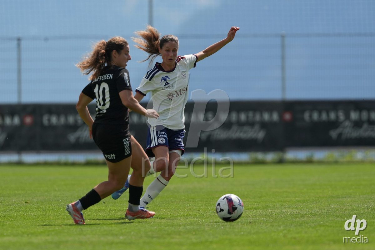Crans-Montana, Switzerland - July 25: Carage Noemie (28 SFCCF) during the AXA Women's Super League match between Servette FC Chenois Feminin and FC Sion Feminin at Stade du Christ-Roi on July 25, 2026 in Crans-Montana, Switzerland.