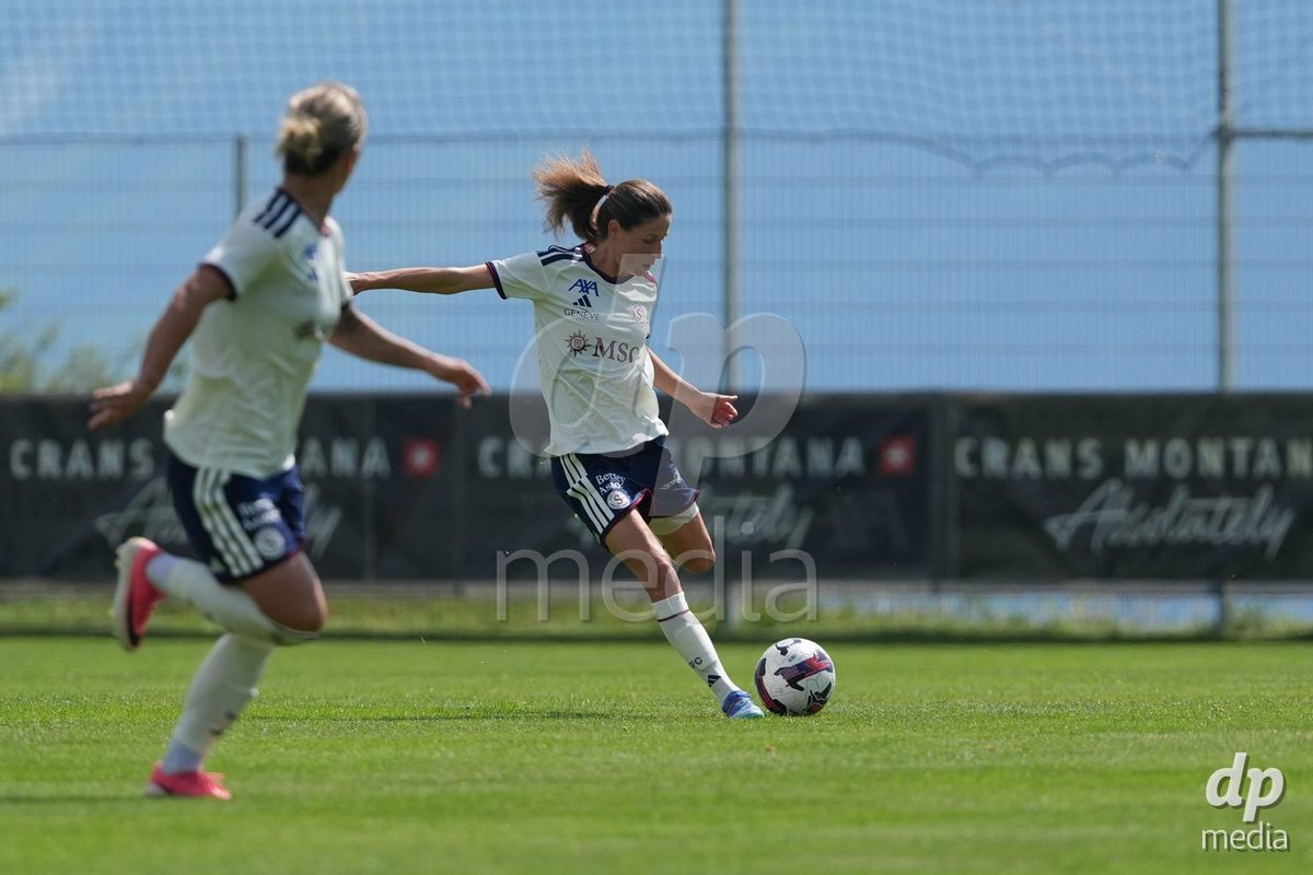 Crans-Montana, Switzerland - July 25: Carage Noemie (28 SFCCF) during the AXA Women's Super League match between Servette FC Chenois Feminin and FC Sion Feminin at Stade du Christ-Roi on July 25, 2026 in Crans-Montana, Switzerland.