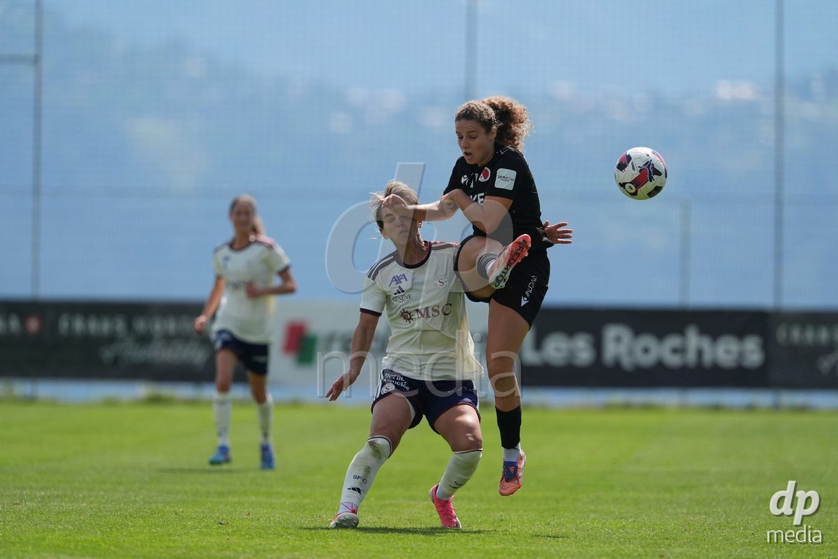 Crans-Montana, Switzerland - July 25: Andonova Natasha (7 SFCCF) during the AXA Women's Super League match between Servette FC Chenois Feminin and FC Sion Feminin at Stade du Christ-Roi on July 25, 2026 in Crans-Montana, Switzerland.