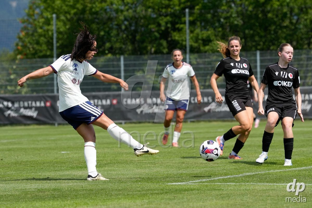 Crans-Montana, Switzerland - July 25: Hernandez Diaz Paola (6 SFCCF) during the AXA Women's Super League match between Servette FC Chenois Feminin and FC Sion Feminin at Stade du Christ-Roi on July 25, 2026 in Crans-Montana, Switzerland.