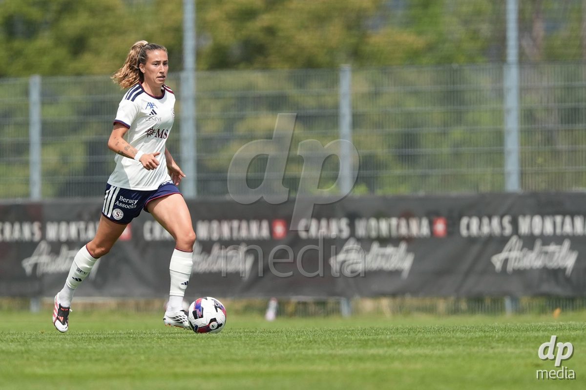 Crans-Montana, Switzerland - July 25: Ballest Sciora (14 SFCCF) during the AXA Women's Super League match between Servette FC Chenois Feminin and FC Sion Feminin at Stade du Christ-Roi on July 25, 2026 in Crans-Montana, Switzerland.