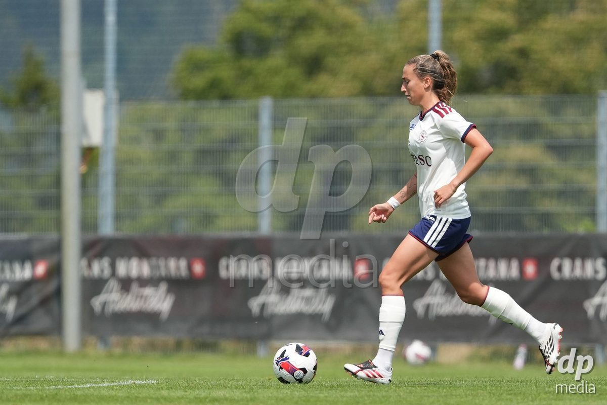 Crans-Montana, Switzerland - July 25: Ballest Sciora (14 SFCCF) during the AXA Women's Super League match between Servette FC Chenois Feminin and FC Sion Feminin at Stade du Christ-Roi on July 25, 2026 in Crans-Montana, Switzerland.