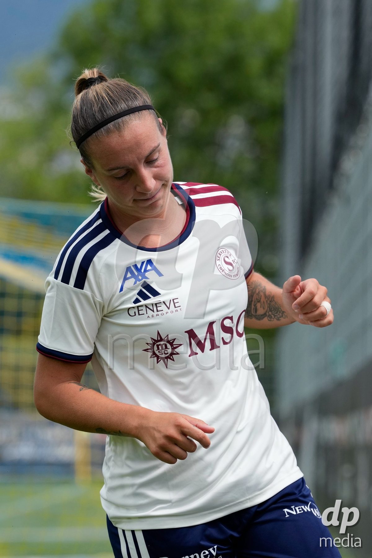 Crans-Montana, Switzerland - July 25: Gloria Marinelli (9 SFCCF) during the AXA Women's Super League match between Servette FC Chenois Feminin and FC Sion Feminin at Stade du Christ-Roi on July 25, 2026 in Crans-Montana, Switzerland.
