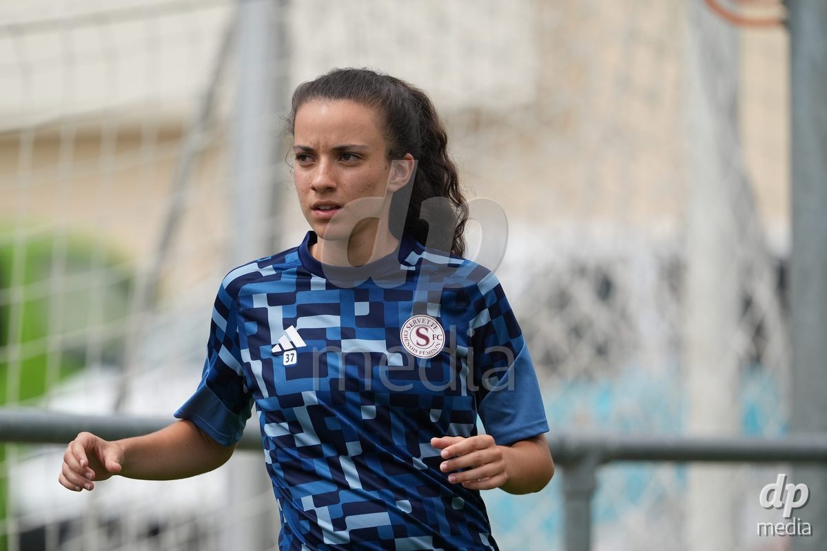 Crans-Montana, Switzerland - July 25: Camila Mingard (37 SFCCF) during the AXA Women's Super League match between Servette FC Chenois Feminin and FC Sion Feminin at Stade du Christ-Roi on July 25, 2026 in Crans-Montana, Switzerland.