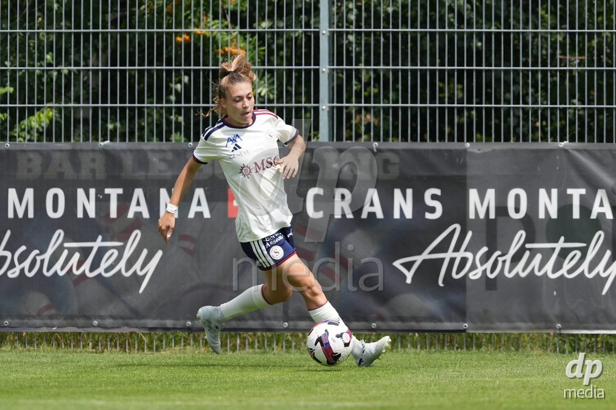 Crans-Montana, Switzerland - July 25: Ascension Martinez Salinas (8 SFCCF) during the AXA Women's Super League match between Servette FC Chenois Feminin and FC Sion Feminin at Stade du Christ-Roi on July 25, 2026 in Crans-Montana, Switzerland.