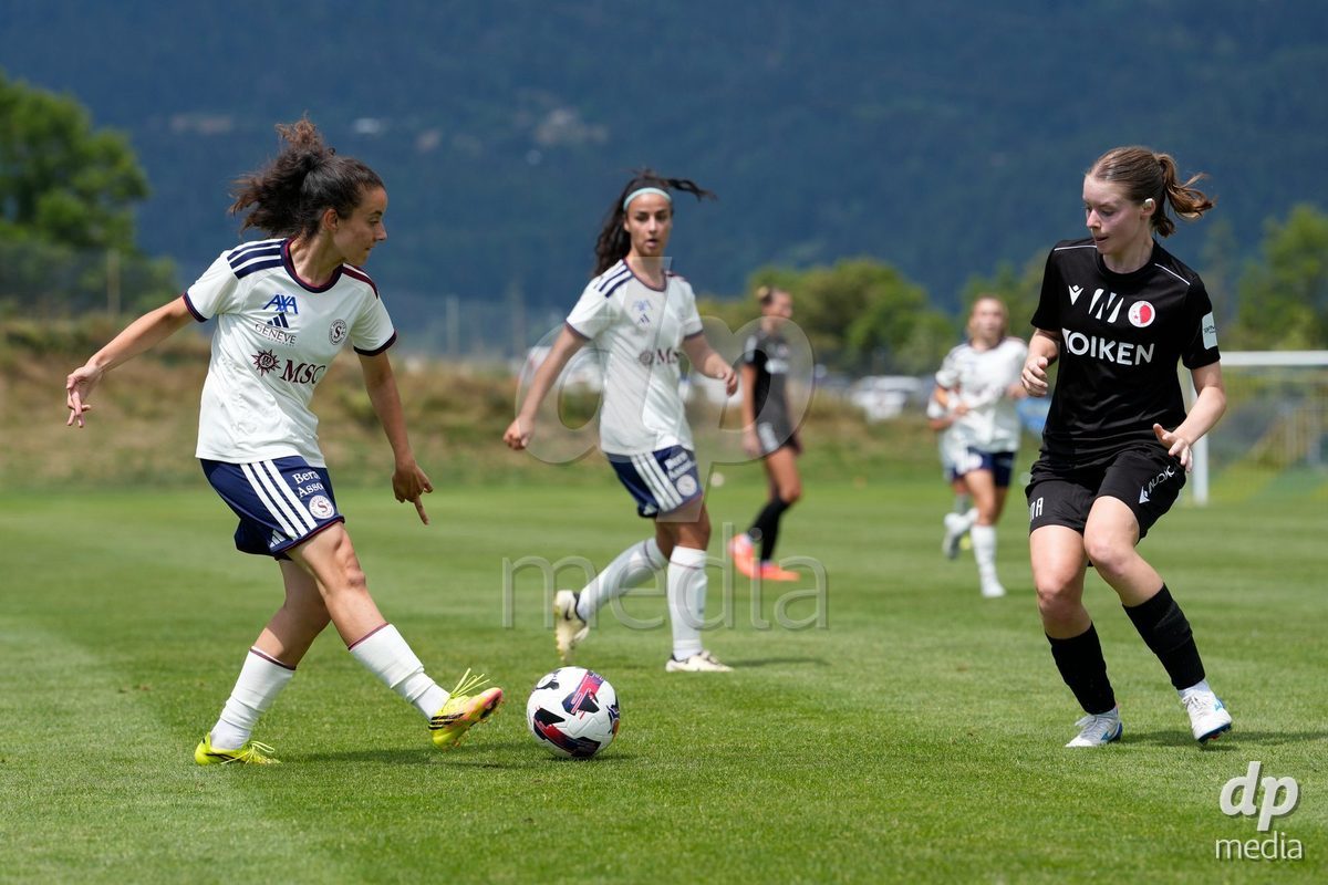 Crans-Montana, Switzerland - July 25: Camila Mingard (37 SFCCF) during the AXA Women's Super League match between Servette FC Chenois Feminin and FC Sion Feminin at Stade du Christ-Roi on July 25, 2026 in Crans-Montana, Switzerland.