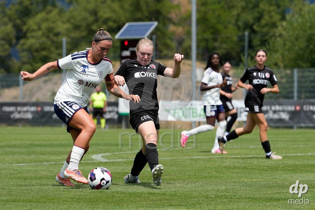 Crans-Montana, Switzerland - July 25: Gloria Marinelli (9 SFCCF) during the AXA Women's Super League match between Servette FC Chenois Feminin and FC Sion Feminin at Stade du Christ-Roi on July 25, 2026 in Crans-Montana, Switzerland.