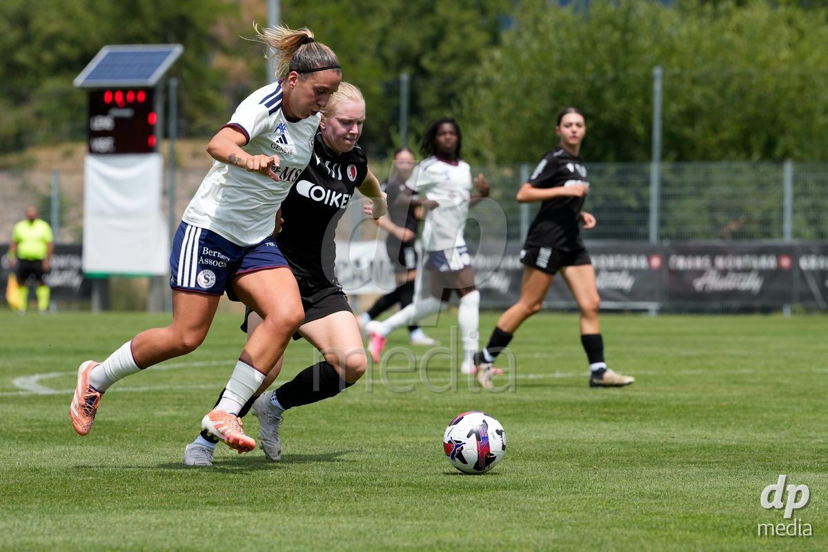 Crans-Montana, Switzerland - July 25: Gloria Marinelli (9 SFCCF) during the AXA Women's Super League match between Servette FC Chenois Feminin and FC Sion Feminin at Stade du Christ-Roi on July 25, 2026 in Crans-Montana, Switzerland.