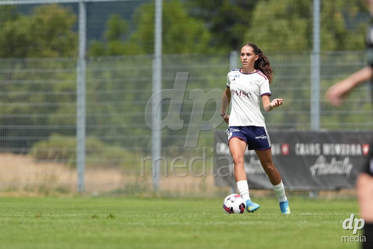 Crans-Montana, Switzerland - July 25: Amina Muratovic (23 SFCCF) during the AXA Women's Super League match between Servette FC Chenois Feminin and FC Sion Feminin at Stade du Christ-Roi on July 25, 2026 in Crans-Montana, Switzerland.