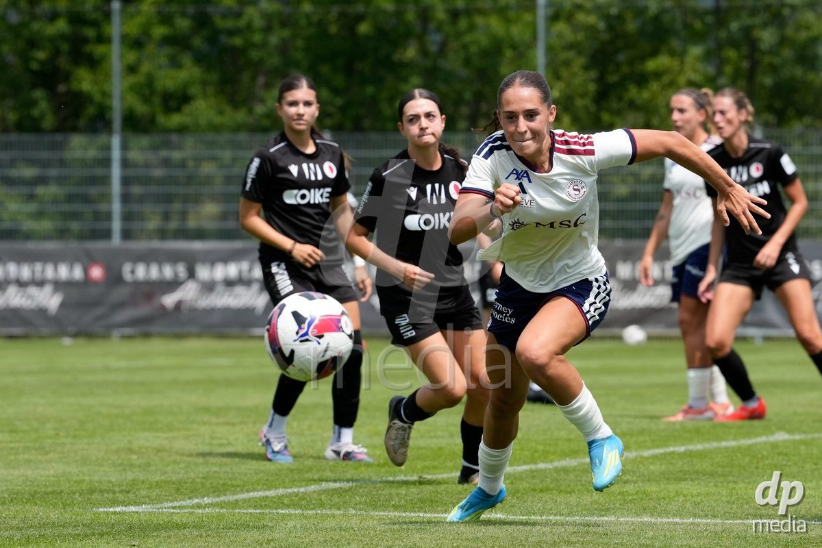 Crans-Montana, Switzerland - July 25: Amina Muratovic (23 SFCCF) during the AXA Women's Super League match between Servette FC Chenois Feminin and FC Sion Feminin at Stade du Christ-Roi on July 25, 2026 in Crans-Montana, Switzerland.