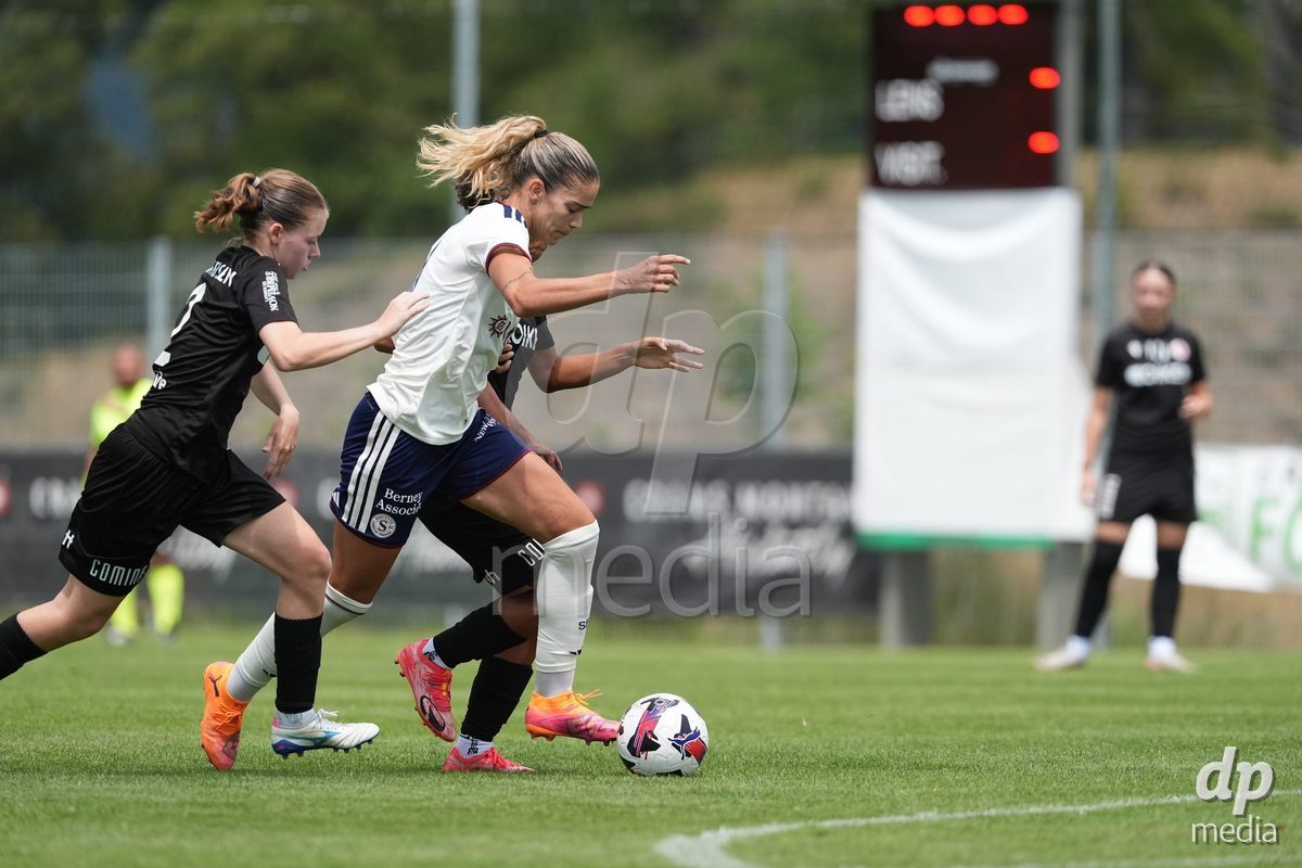 Crans-Montana, Switzerland - July 25: De al m da Eira Stefanie (64 SFCCF) during the AXA Women's Super League match between Servette FC Chenois Feminin and FC Sion Feminin at Stade du Christ-Roi on July 25, 2026 in Crans-Montana, Switzerland.