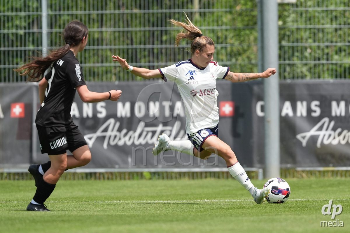 Crans-Montana, Switzerland - July 25: Ascension Martinez Salinas (8 SFCCF) during the AXA Women's Super League match between Servette FC Chenois Feminin and FC Sion Feminin at Stade du Christ-Roi on July 25, 2026 in Crans-Montana, Switzerland.