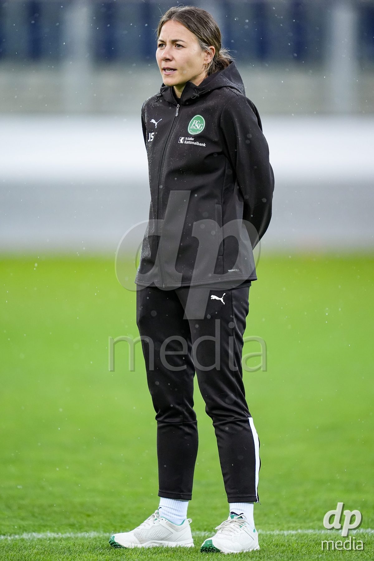 Luzern, Switzerland - August 28: Jasmin Schweer, Head Coach of FC St. Gallen looks on during the AXA Women's Super League match between FC Luzern and FC St. Gallen 1879 at thermoplan arena on August 28, 2026 in Luzern, Switzerland.