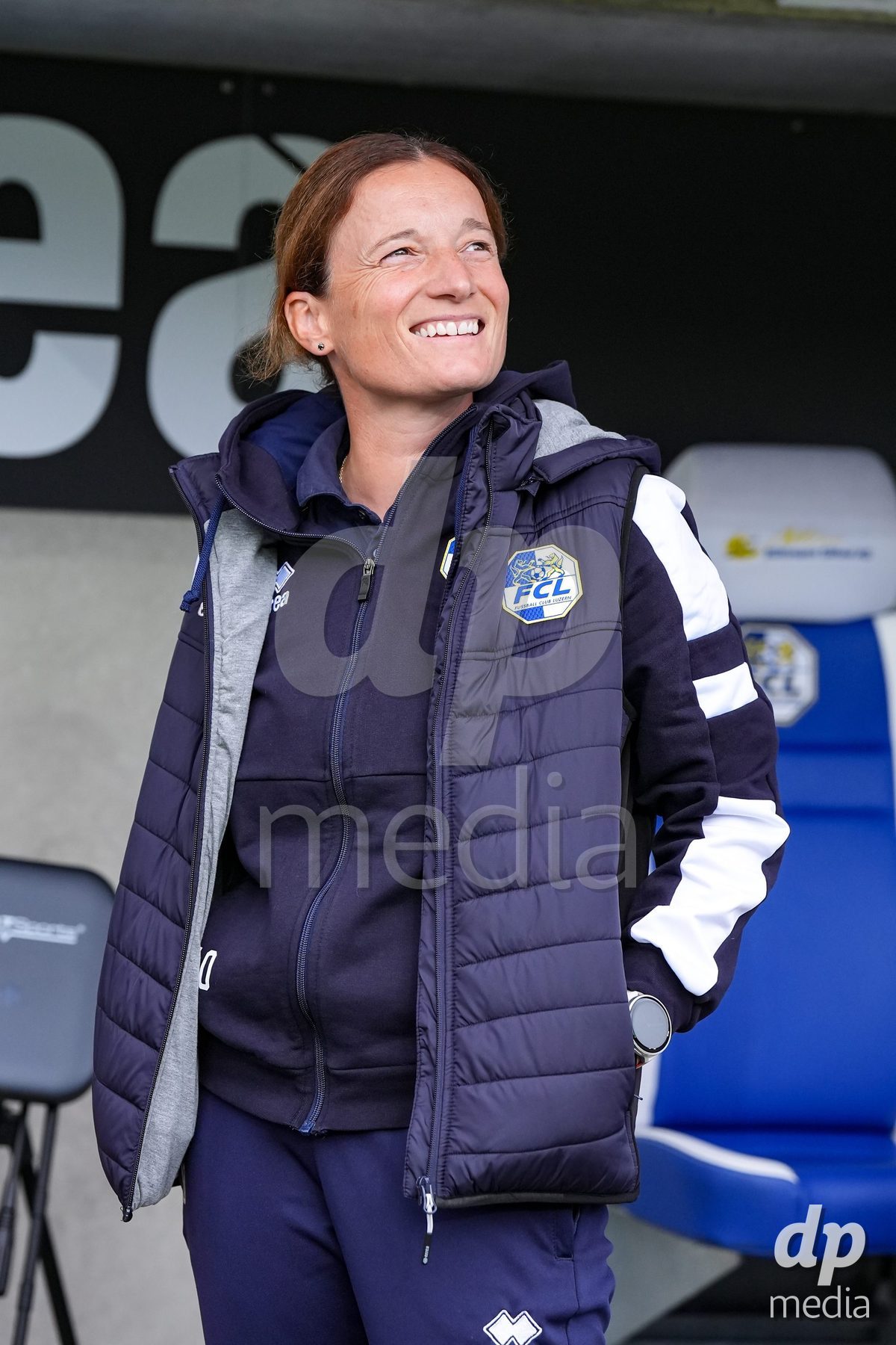 Luzern, Switzerland - August 28: Luzia Odermatt, Head Coach of FC Luzern looks on during the AXA Women's Super League match between FC Luzern and FC St. Gallen 1879 at thermoplan arena on August 28, 2026 in Luzern, Switzerland.
