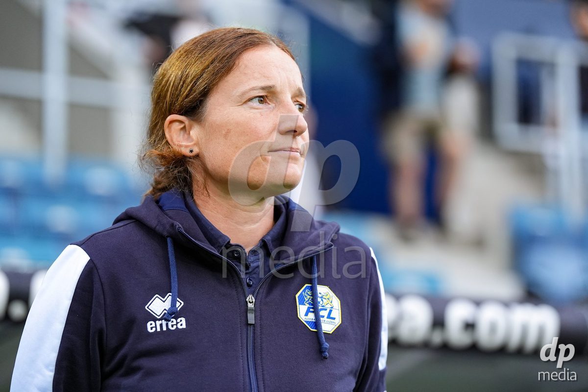 Luzern, Switzerland - August 28: Luzia Odermatt, Head Coach of FC Luzern looks on during the AXA Women's Super League match between FC Luzern and FC St. Gallen 1879 at thermoplan arena on August 28, 2026 in Luzern, Switzerland.