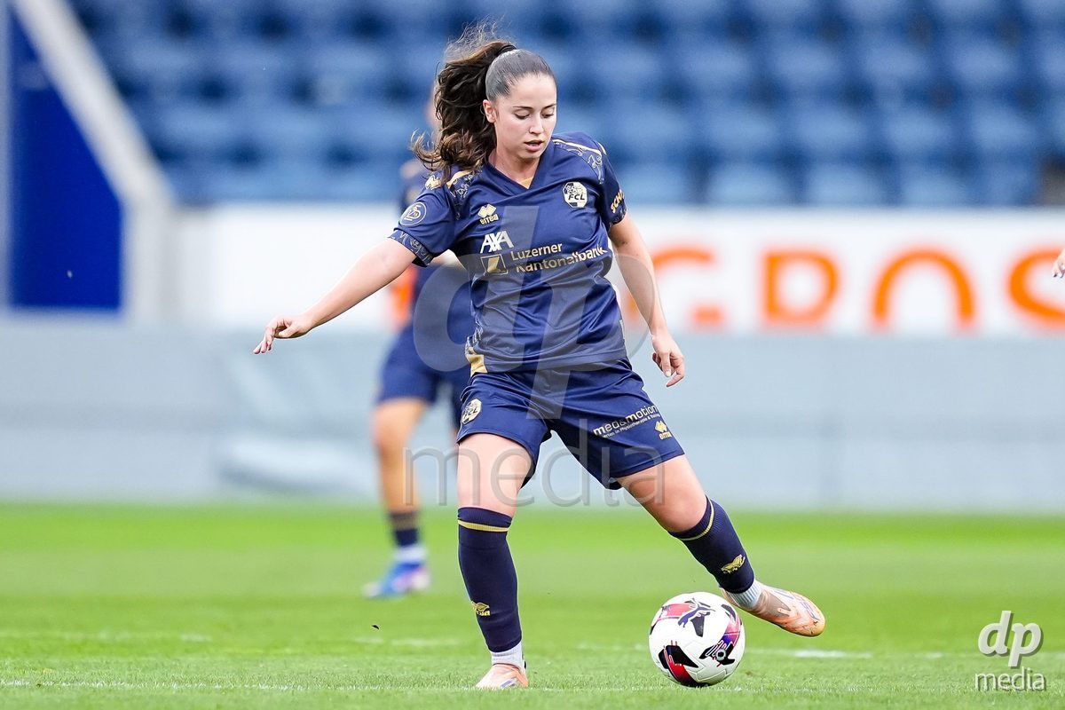 Luzern, Switzerland - August 28: Melissa Rondalli of FC Luzern passes the ball during the AXA Women's Super League match between FC Luzern and FC St. Gallen 1879 at thermoplan arena on August 28, 2026 in Luzern, Switzerland.