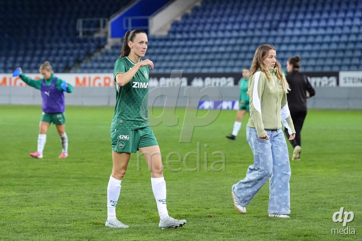 Luzern, Switzerland - August 28: Jana Brunner of FC St. Gallen dejected after the loss during the AXA Women's Super League match between FC Luzern and FC St. Gallen 1879 at thermoplan arena on August 28, 2026 in Luzern, Switzerland.