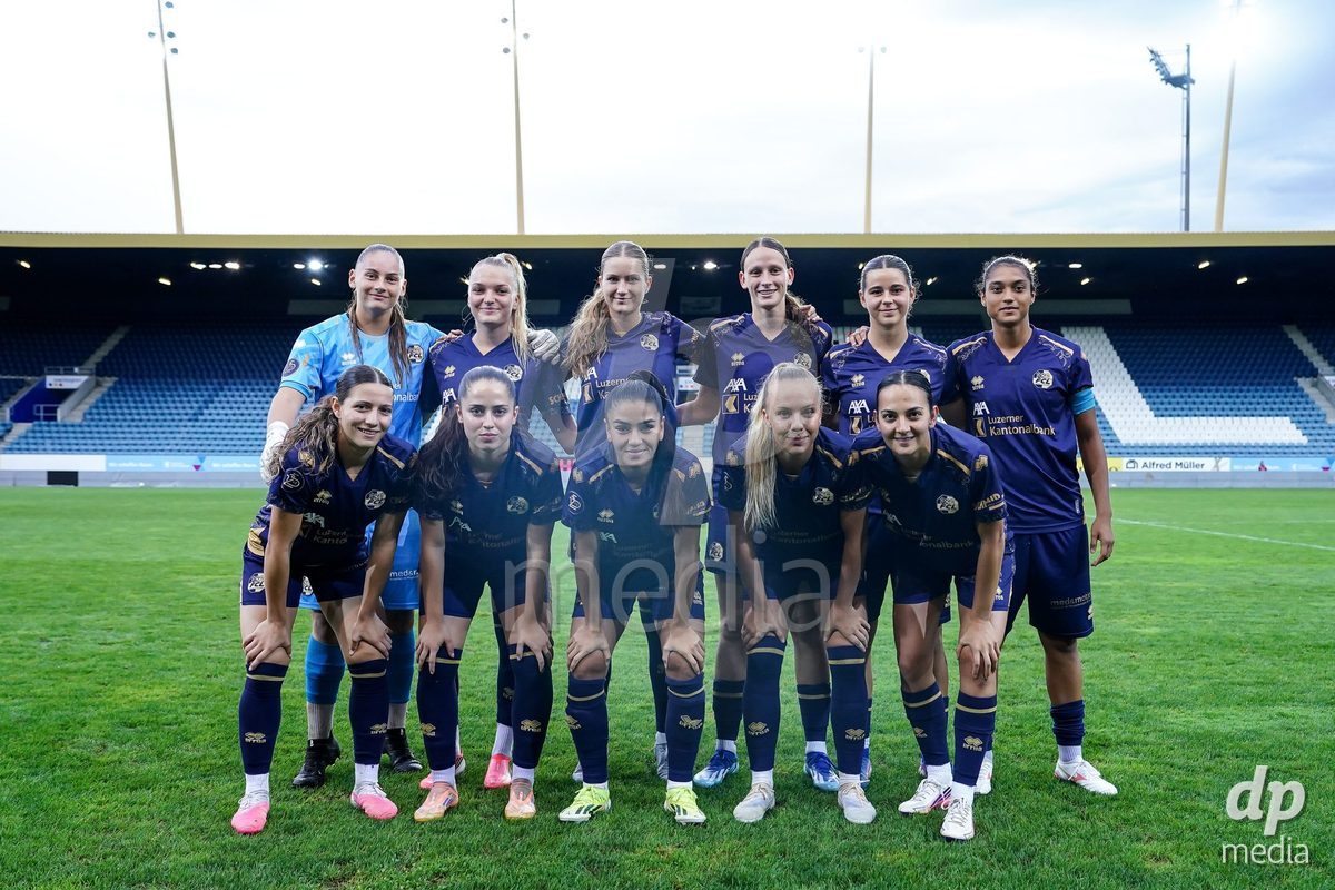 Luzern, Switzerland - August 28: Starting XI of FC Luzern pose for a photo prior to the AXA Women's Super League match between FC Luzern and FC St. Gallen 1879 at thermoplan arena on August 28, 2026 in Luzern, Switzerland.
