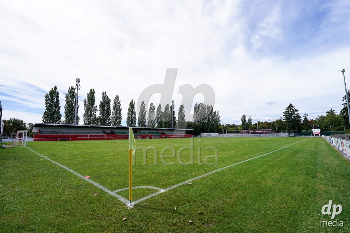 Geneva, Switzerland - August 29: General view inside the venue prior to the AXA Women's Super League match between Servette FC Chenois Feminin and FC Basel 1893 at Stade de Trois-Chene on August 29, 2026 in Geneva, Switzerland.