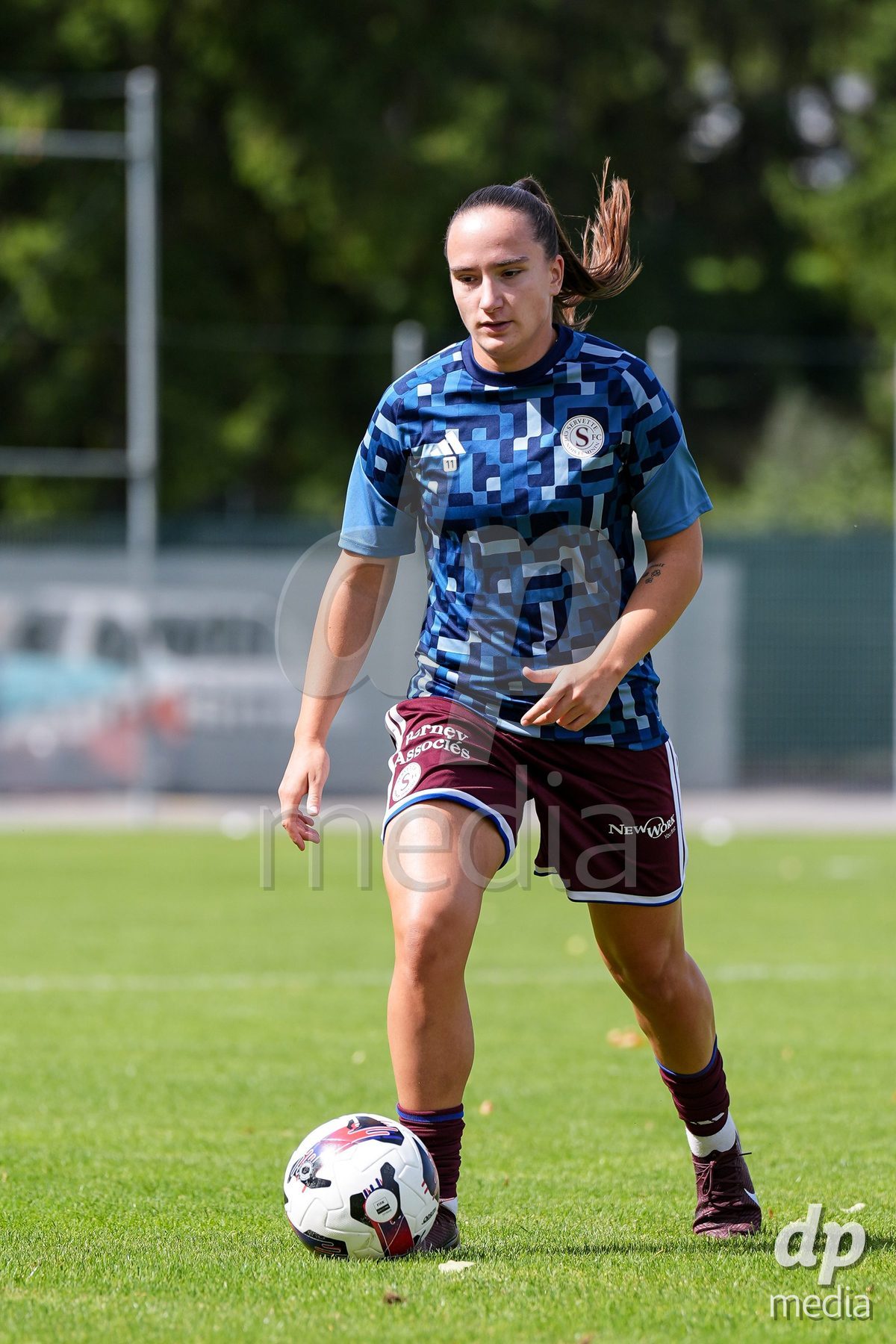 Geneva, Switzerland - August 29: Magdalena Izabela Sobal of Servette FC Chenois Feminin during warm up prior to the AXA Women's Super League match between Servette FC Chenois Feminin and FC Basel 1893 at Stade de Trois-Chene on August 29, 2026 in Geneva, Switzerland.