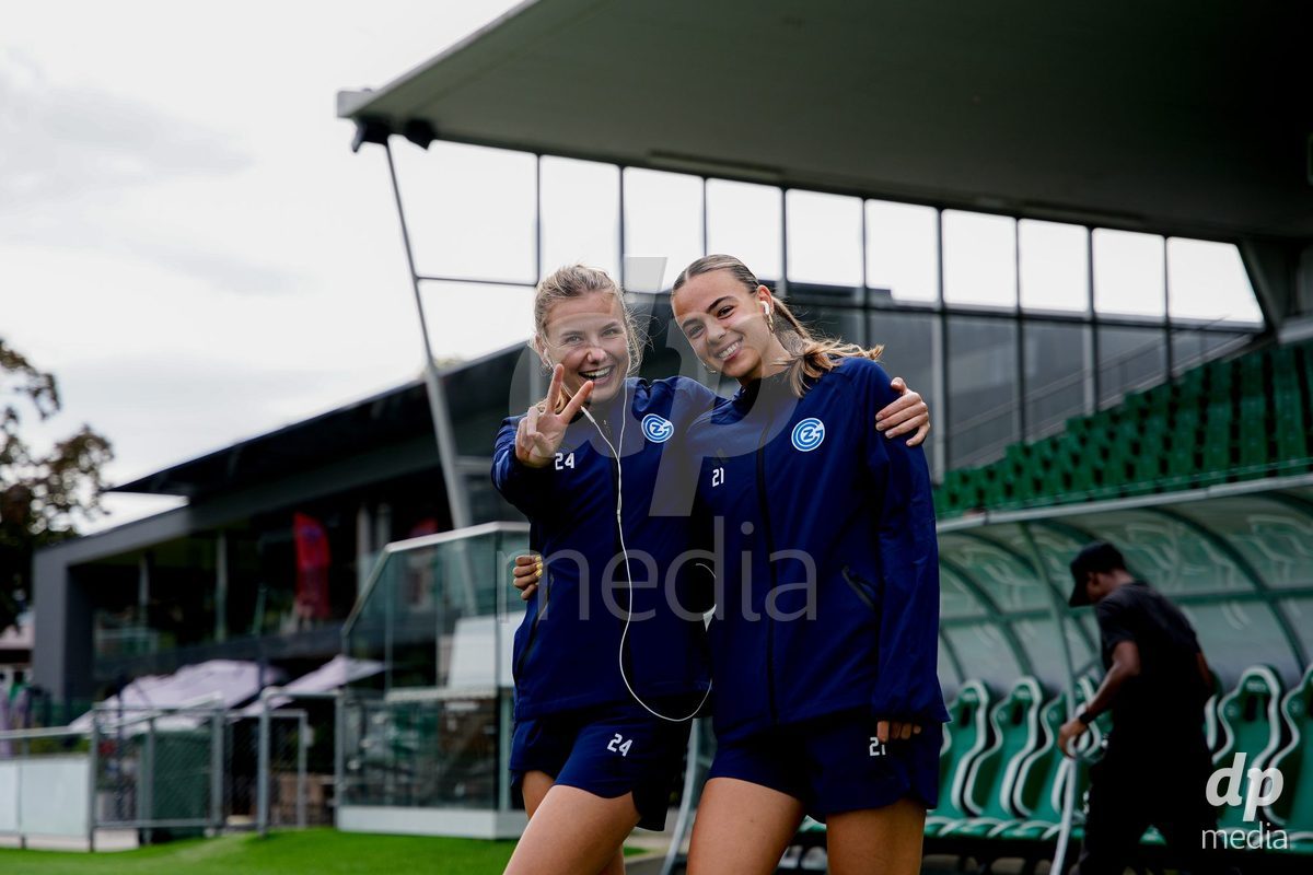 Yverdon-les-Bains, Switzerland - August 29: Players of GC Frauenfussball arrival prior to the AXA Women's Super League match between FC Yverdon Women and GC Frauenfussball at Stade Municipal on August 29, 2026 in Yverdon-les-Bains, Switzerland.