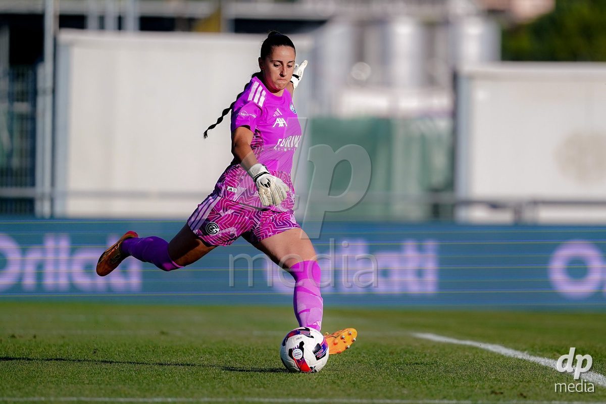 Yverdon-les-Bains, Switzerland - August 29: Jimena Vicario Casal of GC Frauenfussball in action during the AXA Women's Super League match between FC Yverdon Women and GC Frauenfussball at Stade Municipal on August 29, 2026 in Yverdon-les-Bains, Switzerland.