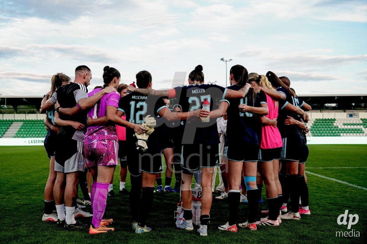 Yverdon-les-Bains, Switzerland - August 29: Players of GC Frauenfussball after winning the match the AXA Women's Super League match between FC Yverdon Women and GC Frauenfussball at Stade Municipal on August 29, 2026 in Yverdon-les-Bains, Switzerland.
