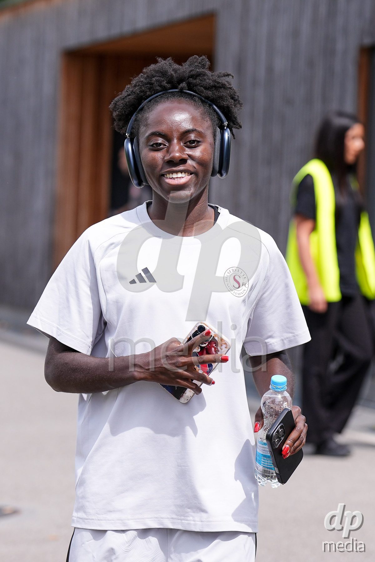 Geneva, Switzerland - August 29: Portrait (headshot/close up) of Benedicte Simon of Servette FC Chenois Feminin arrives during the AXA Women's Super League match between Servette FC Chenois Feminin and FC Basel 1893 at Stade de Trois-Chene on August 29, 2026 in Geneva, Switzerland.