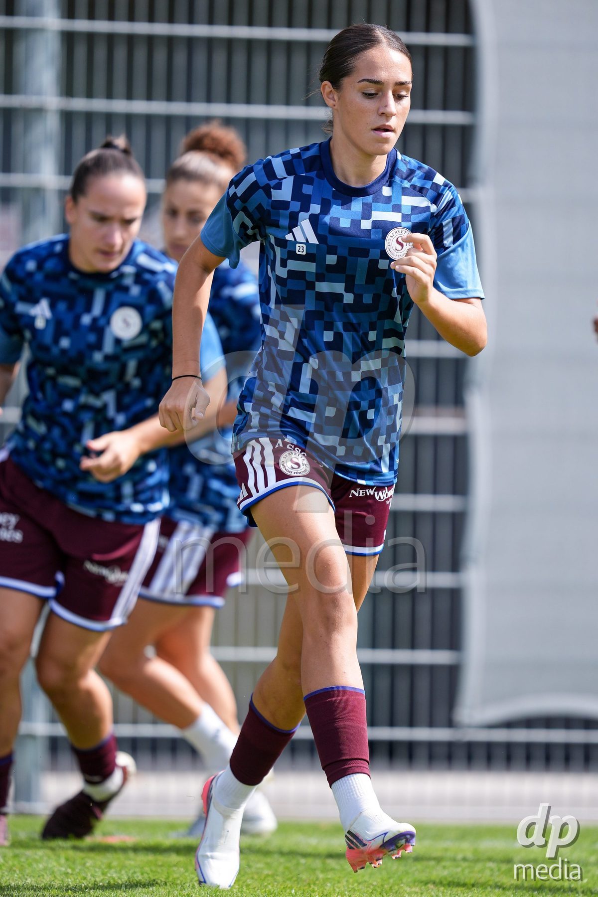 Geneva, Switzerland - August 29: Amina Muratovic of Servette FC Chenois Feminin during warm up prior to the AXA Women's Super League match between Servette FC Chenois Feminin and FC Basel 1893 at Stade de Trois-Chene on August 29, 2026 in Geneva, Switzerland.