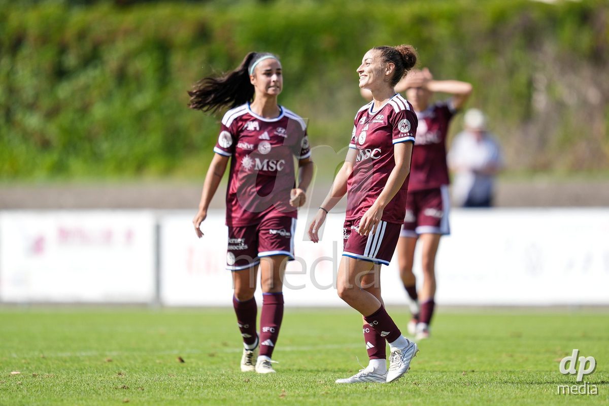 Geneva, Switzerland - August 29: Elodie Nakkach of Servette FC Chenois Feminin reacts during the AXA Women's Super League match between Servette FC Chenois Feminin and FC Basel 1893 at Stade de Trois-Chene on August 29, 2026 in Geneva, Switzerland.