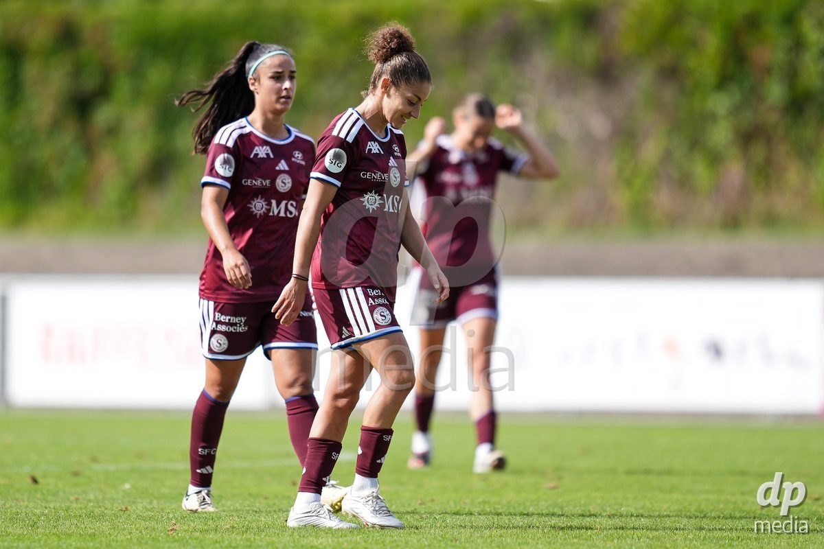 Geneva, Switzerland - August 29: Elodie Nakkach of Servette FC Chenois Feminin reacts during the AXA Women's Super League match between Servette FC Chenois Feminin and FC Basel 1893 at Stade de Trois-Chene on August 29, 2026 in Geneva, Switzerland.
