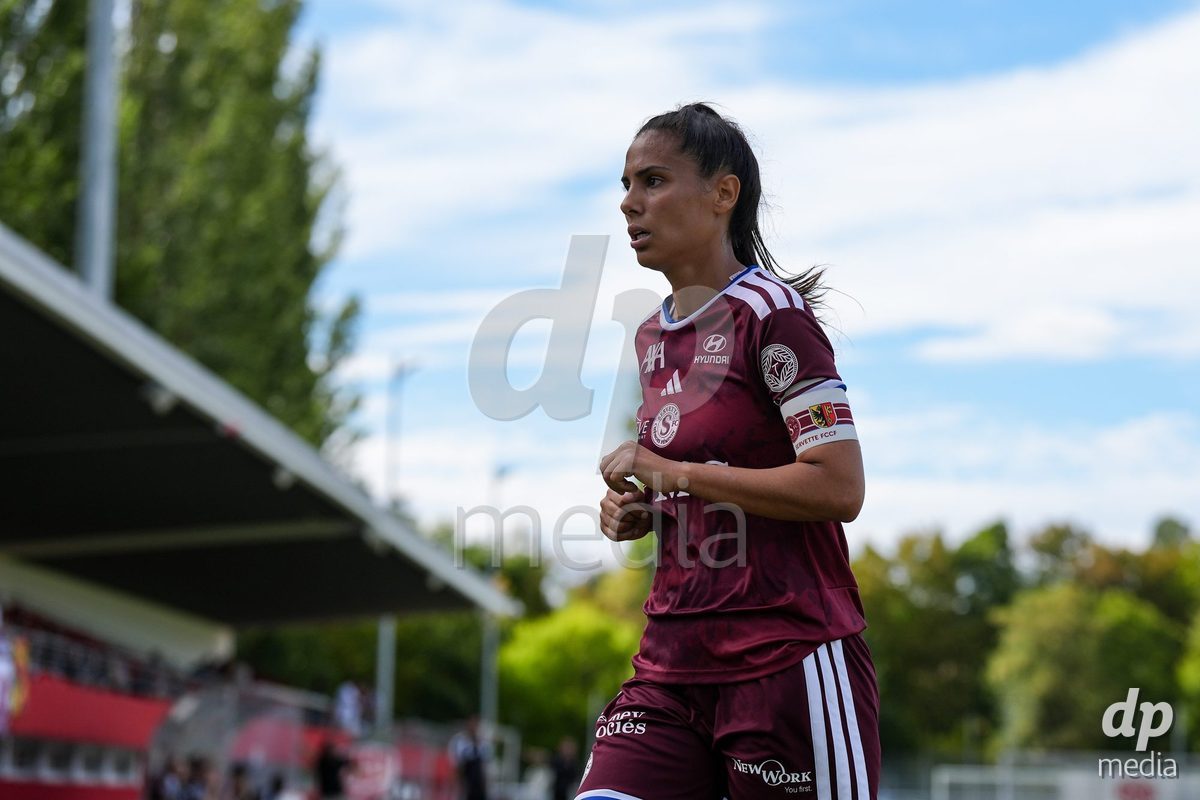 Geneva, Switzerland - August 29: Daina Bourma of Servette FC Chenois Feminin looks on during the AXA Women's Super League match between Servette FC Chenois Feminin and FC Basel 1893 at Stade de Trois-Chene on August 29, 2026 in Geneva, Switzerland.