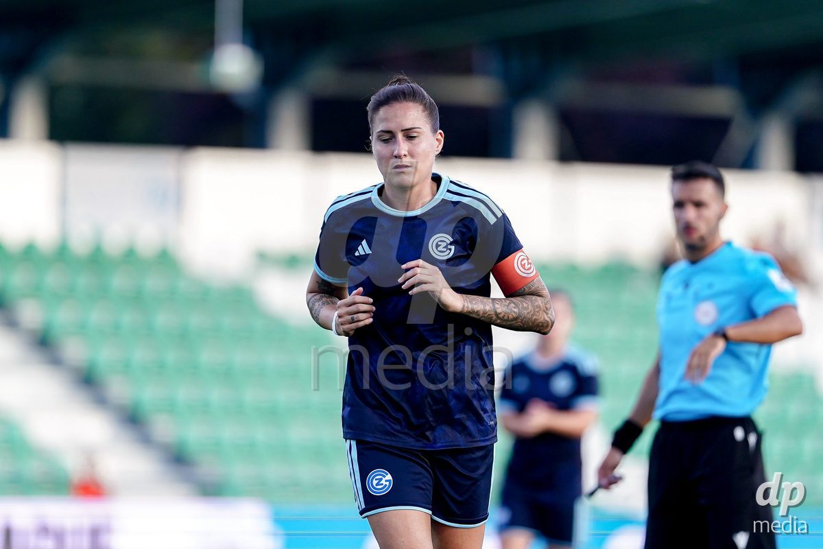 Yverdon-les-Bains, Switzerland - August 29: Melanie Muller of GC Frauenfussball during the AXA Women's Super League match between FC Yverdon Women and GC Frauenfussball at Stade Municipal on August 29, 2026 in Yverdon-les-Bains, Switzerland.