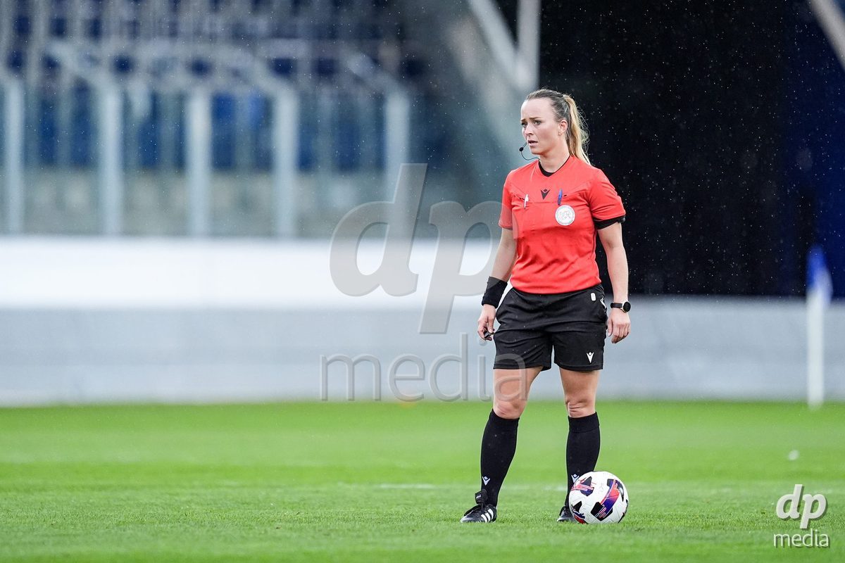 Luzern, Switzerland - August 28: Portrait (headshot/close up) of Referee Vanessa Mühlheim  during the AXA Women's Super League match between FC Luzern and FC St. Gallen 1879 at thermoplan arena on August 28, 2026 in Luzern, Switzerland.
