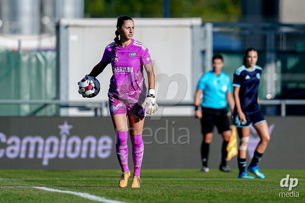 Yverdon-les-Bains, Switzerland - August 29: Jimena Vicario Casal of GC Frauenfussball during the AXA Women's Super League match between FC Yverdon Women and GC Frauenfussball at Stade Municipal on August 29, 2026 in Yverdon-les-Bains, Switzerland.