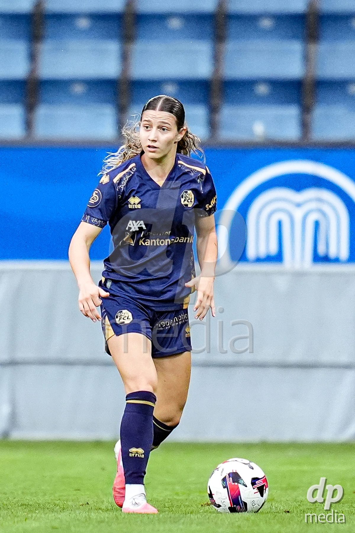 Luzern, Switzerland - August 28: Ramona Schallberger of FC Luzern controls the ball during the AXA Women's Super League match between FC Luzern and FC St. Gallen 1879 at thermoplan arena on August 28, 2026 in Luzern, Switzerland.