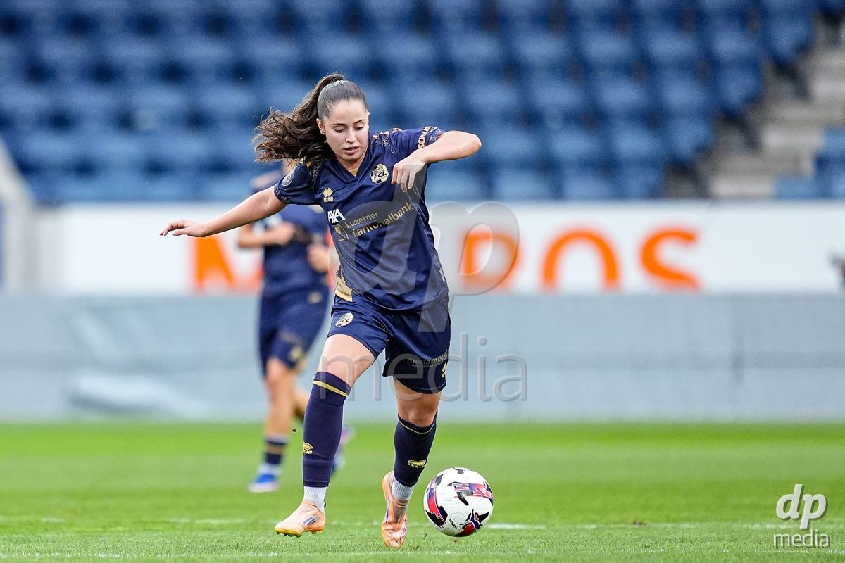 Luzern, Switzerland - August 28: Melissa Rondalli of FC Luzern controls the ball during the AXA Women's Super League match between FC Luzern and FC St. Gallen 1879 at thermoplan arena on August 28, 2026 in Luzern, Switzerland.