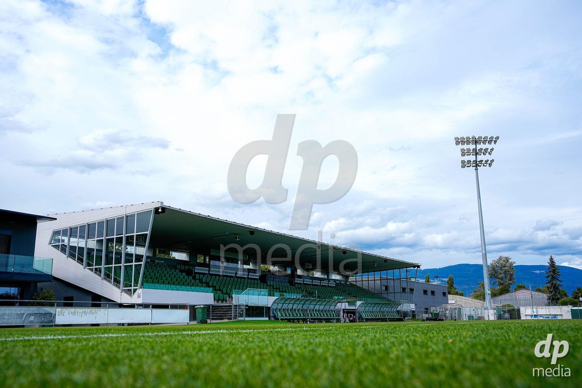 Yverdon-les-Bains, Switzerland - August 29: Panoramic view of Stade Municipal prior to the AXA Women's Super League match between FC Yverdon Women and GC Frauenfussball at Stade Municipal on August 29, 2026 in Yverdon-les-Bains, Switzerland.